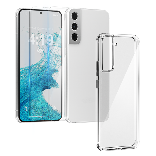 My Case Combo: Transparante Hoes met 2 Screenprotectors voor Samsung Galaxy S22 – Extra Veiligheid