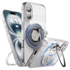 iPhone 16 Hoesje – Shockproof MagSafe Case met 360 Ring Stand Transparant