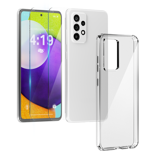 My Case Combo: Transparante Hoes met 2 Screenprotectors voor Samsung Galaxy A52 – Extra Veiligheid