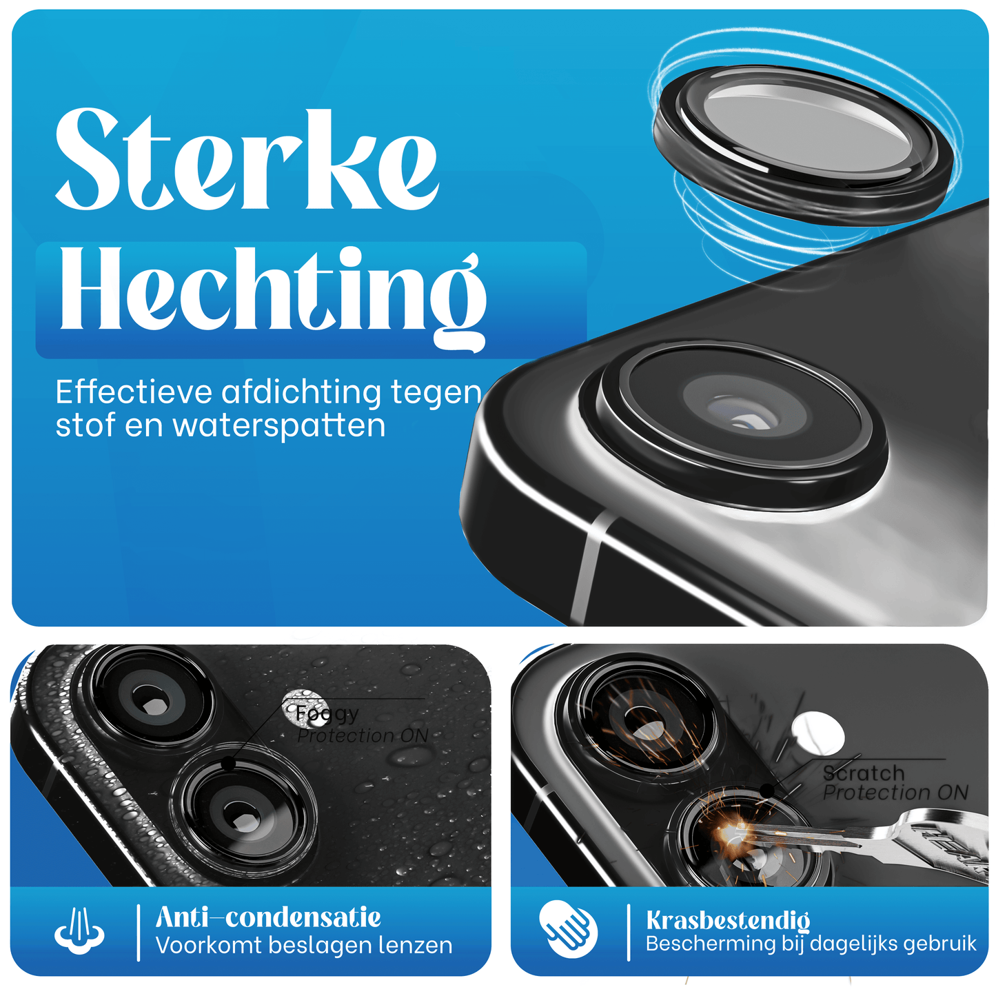 REOVO Camera Protector – Geschikt voor iPhone AIR - 0.05mm Slim Fit – Space Zwart -Titanium Frame – Anti-Kras & Schokbestendig