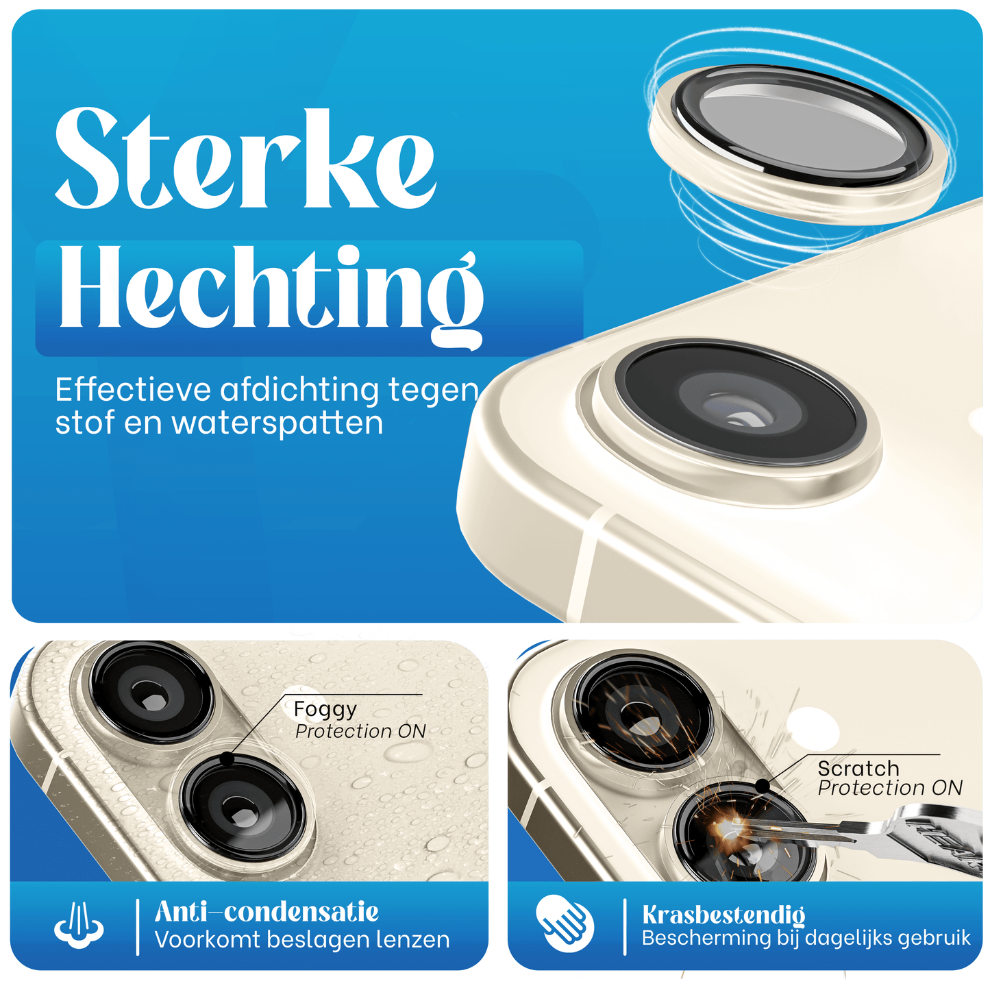 REOVO Camera Protector – Geschikt voor iPhone AIR - 0.05mm Slim Fit – Goud -Titanium Frame – Anti-Kras & Schokbestendig