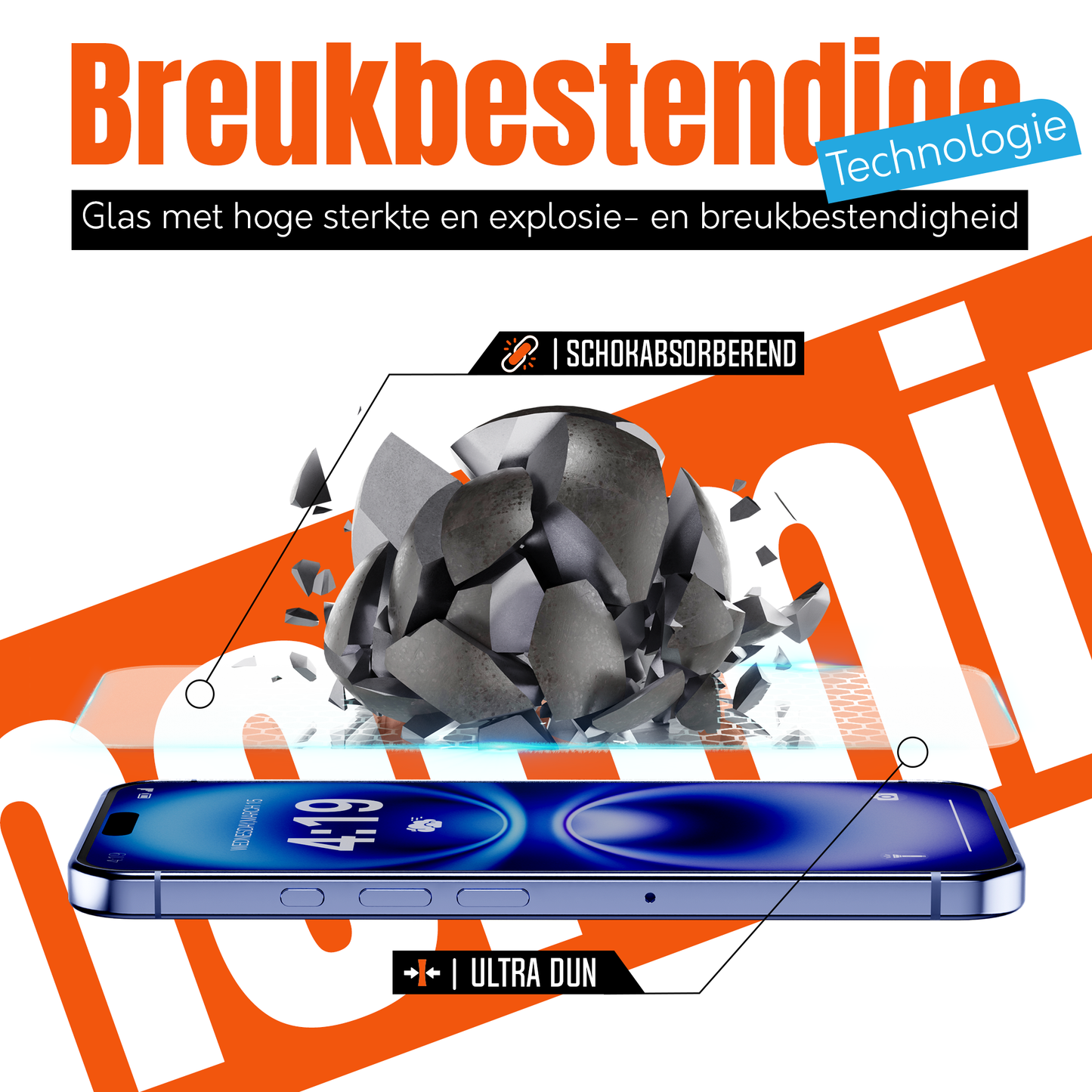 My Case 9H Gehard Glas Screenprotector voor iPhone 16 plus