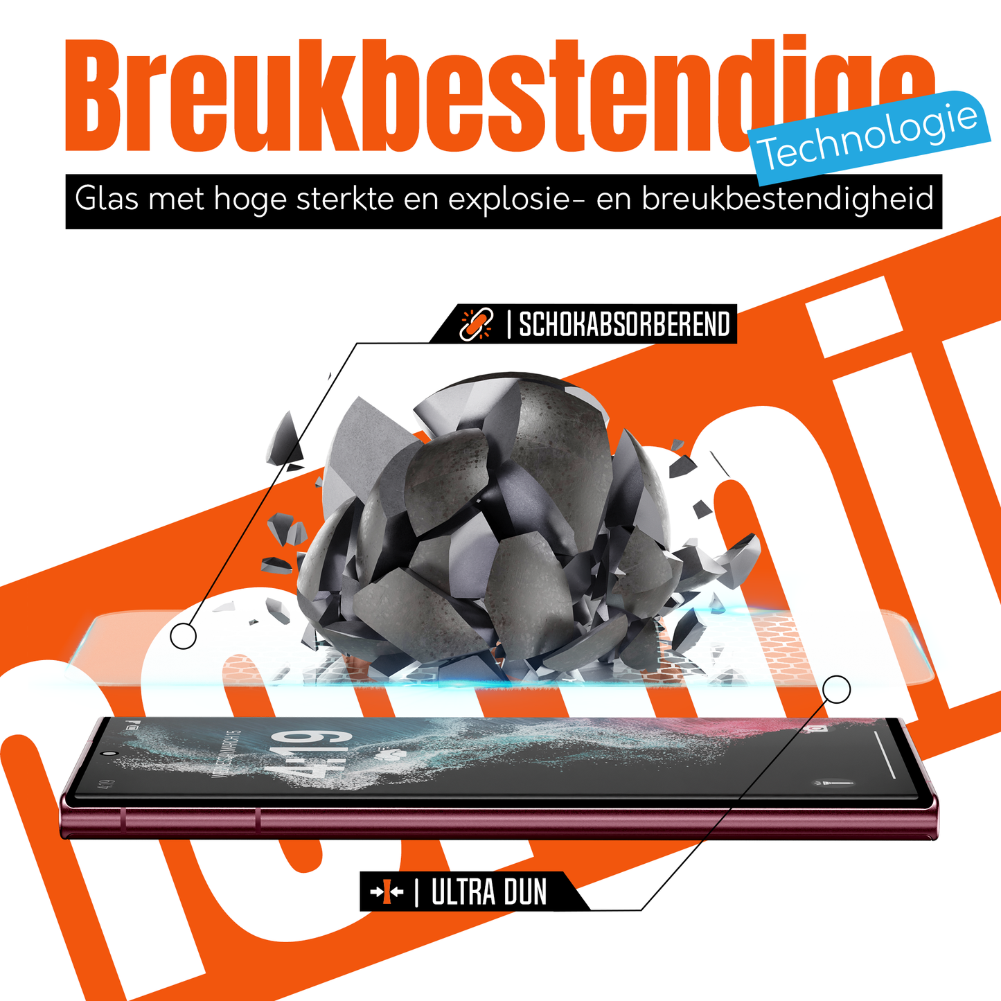 My Case 9H Gehard Glas Screenprotector voor Samsung Galaxy S22 Ultra