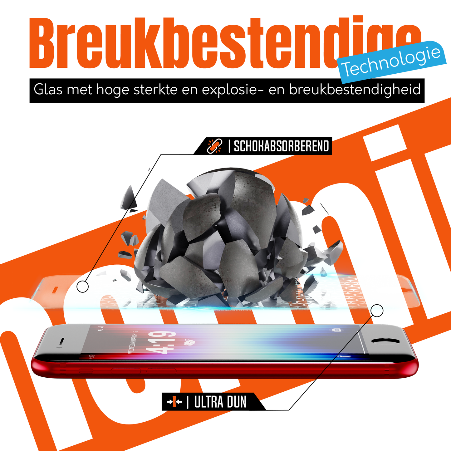 My Case 9H Gehard Glas Screenprotector voor iPhone SE 2022/2020/8/7