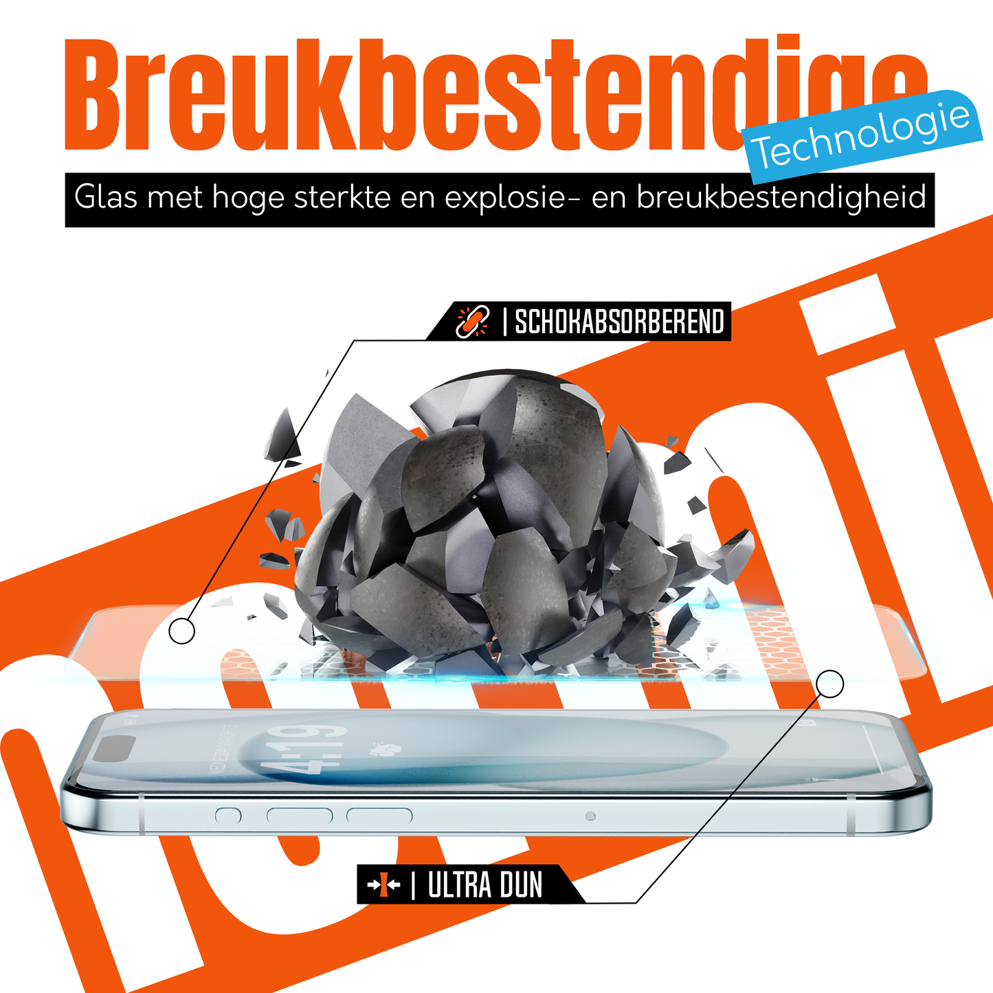 iTech Gehard Glas Screenprotector voor iPhone 15