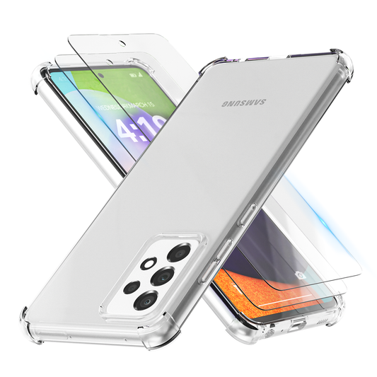iTech Combo: 2 Screenprotectors & 1 Bumper Hoes voor Samsung Galaxy A52 – 3-in-1 Bescherming