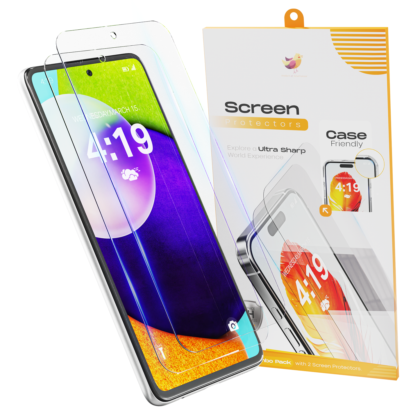 Solutionss4 Screenprotector voor Samsung Galaxy A52 – Case Vriendelijk