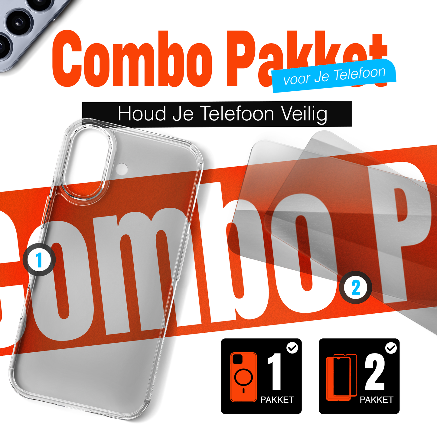 My Case Combo: Transparante Hoes met 2 Screenprotectors voor Samsung Galaxy S25 Ultra – Extra Veiligheid