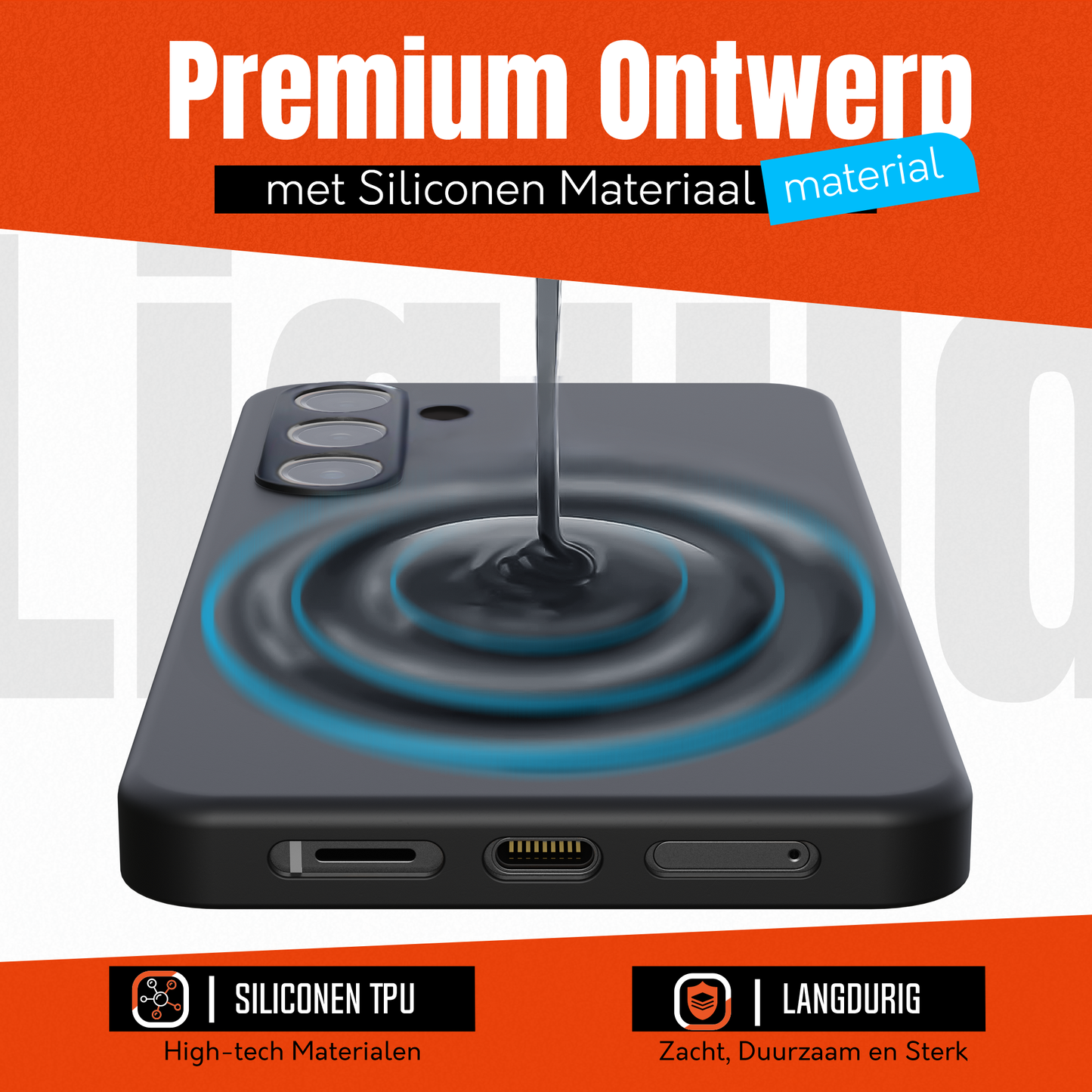 My Case Zwarte Siliconen Hoes voor Samsung Galaxy S24 – Slank Maar Beschermend