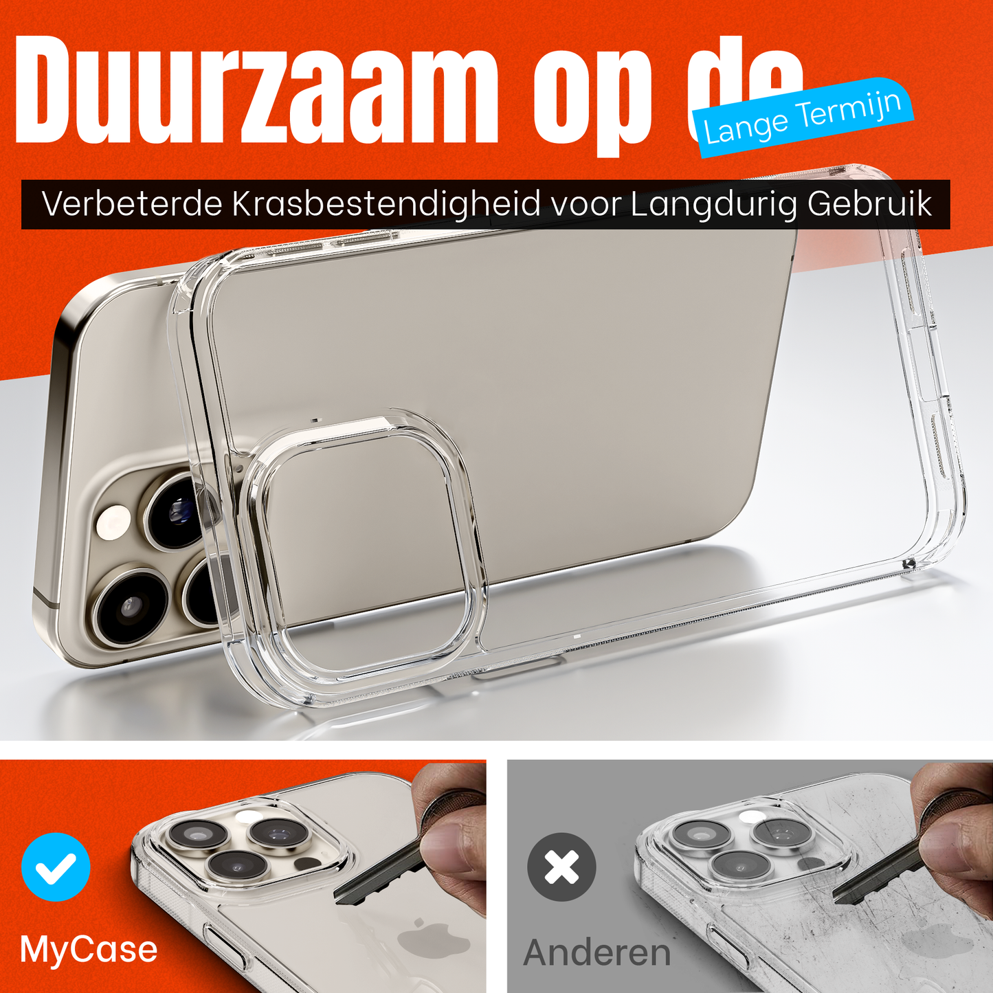 My Case Transparante Hoes voor iPhone 16 Pro Max – Langdurig Helder