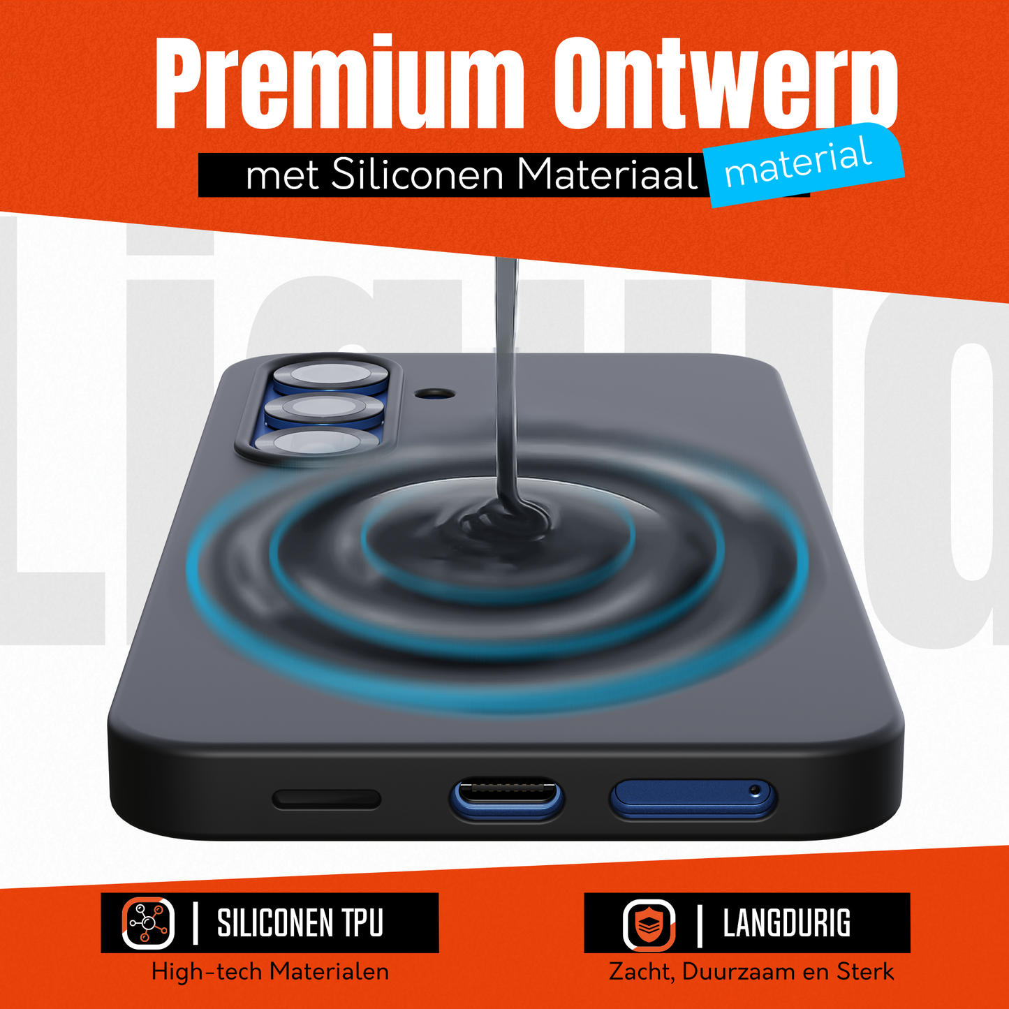 My Case Zwarte Siliconen Hoes voor Samsung Galaxy S25 – Slank Maar Beschermend