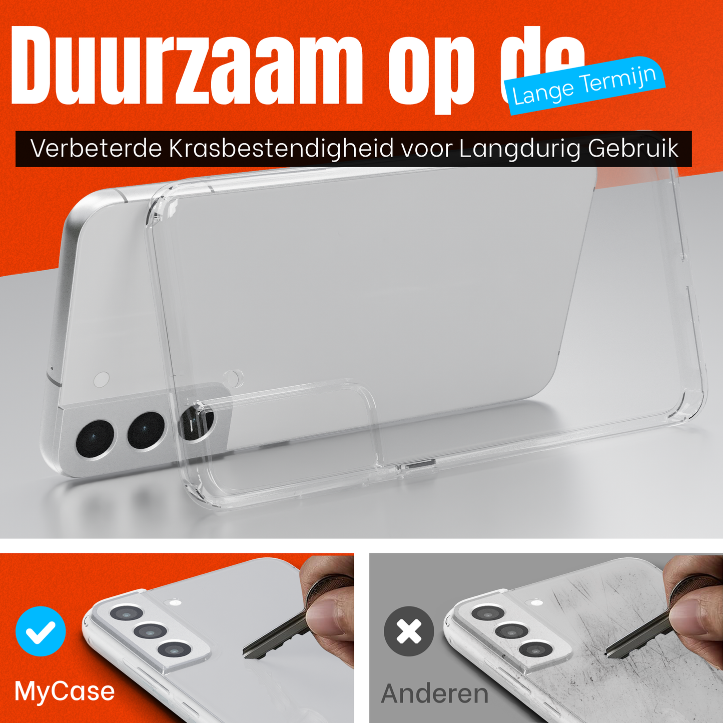 My Case Transparante Hoes voor Samsung Galaxy S22 – Langdurig Helder