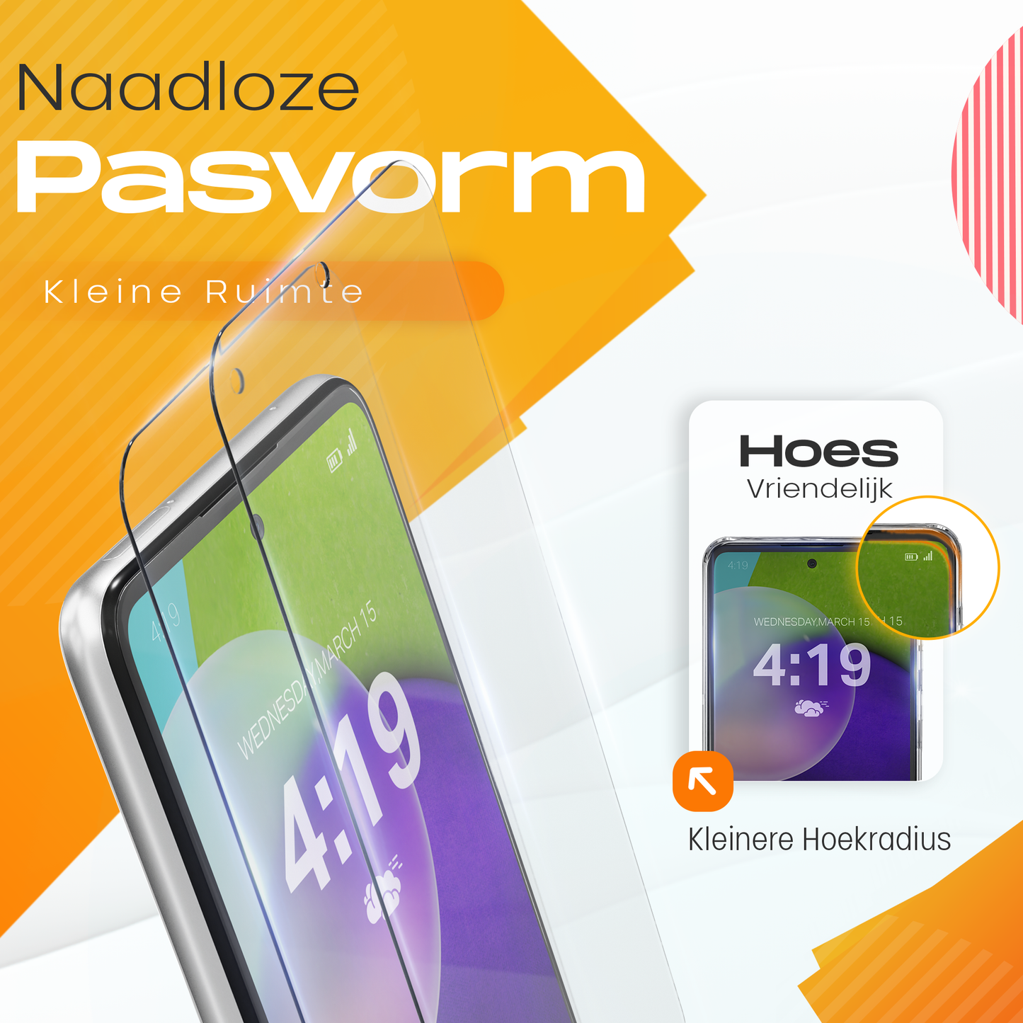 Solutionss4 Screenprotector voor Samsung Galaxy A52 – Case Vriendelijk