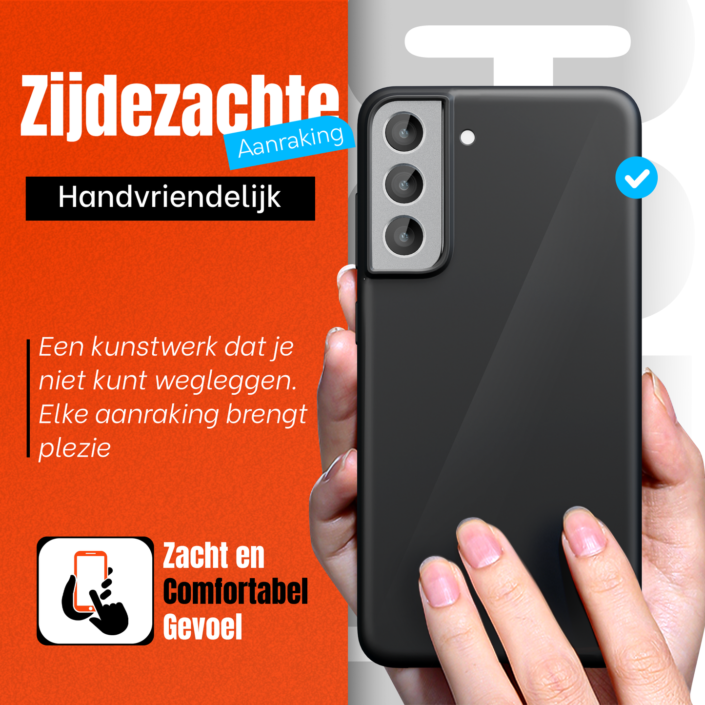 My Case Combo: Zwarte Siliconen Hoes met 2 Screenprotectors voor Samsung Galaxy S22 – Extra Veiligheid