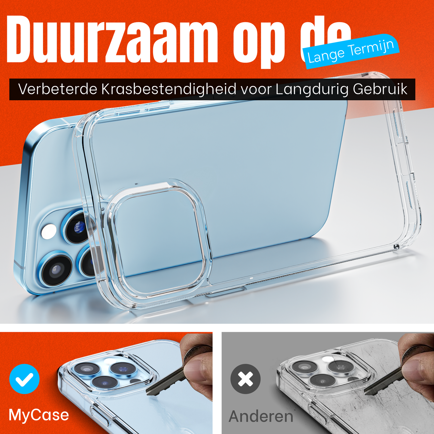 My Case Transparante Hoes voor iPhone 13 Pro Max – Langdurig Helder