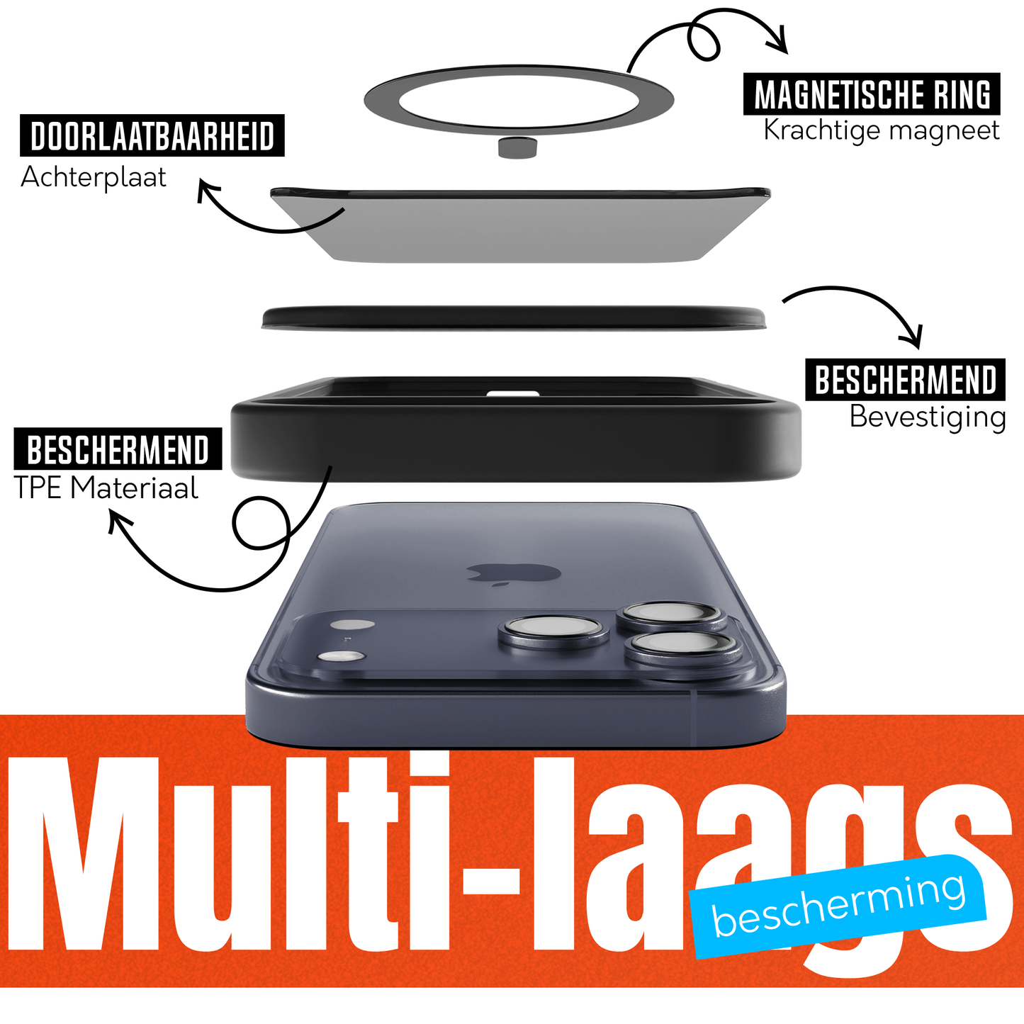iPhone 17 Pro Max hoesje MagSafe Zwart