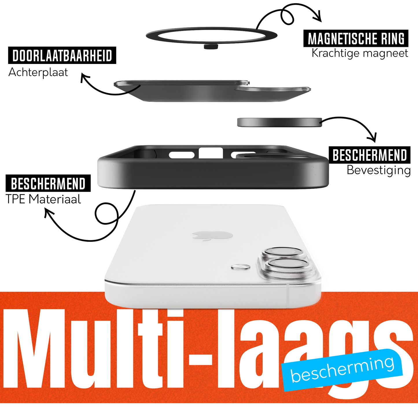 iPhone 17 hoesje MagSafe Zwart