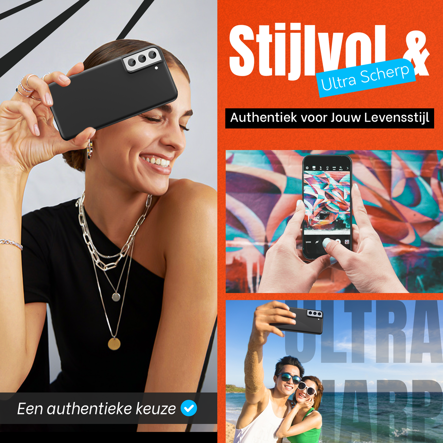 My Case Combo: Zwarte Siliconen Hoes met 2 Screenprotectors voor Samsung Galaxy S22 – Extra Veiligheid