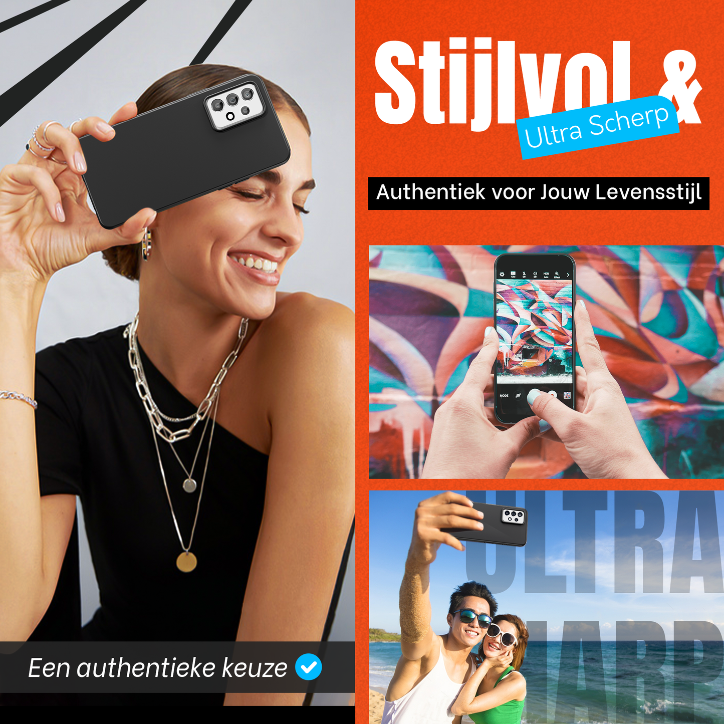 My Case Combo: Zwarte Siliconen Hoes met 2 Screenprotectors voor Samsung Galaxy A52 – Extra Veiligheid