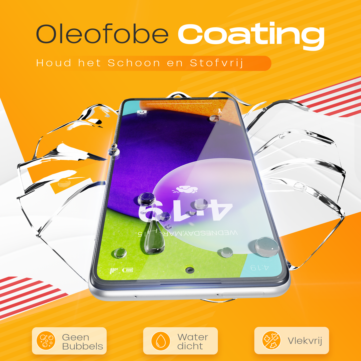 Solutionss4 Screenprotector voor Samsung Galaxy A52 – Case Vriendelijk