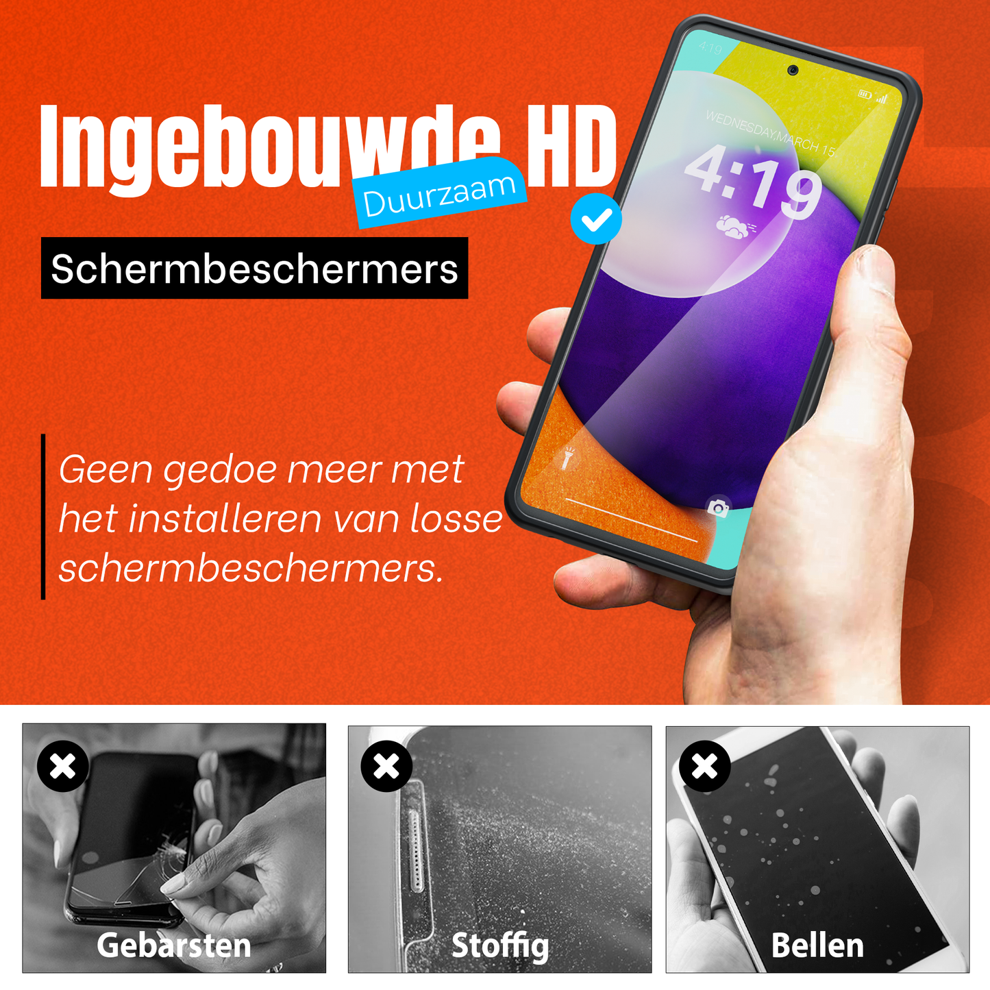 My Case Combo: Zwarte Siliconen Hoes met 2 Screenprotectors voor Samsung Galaxy A52 – Extra Veiligheid