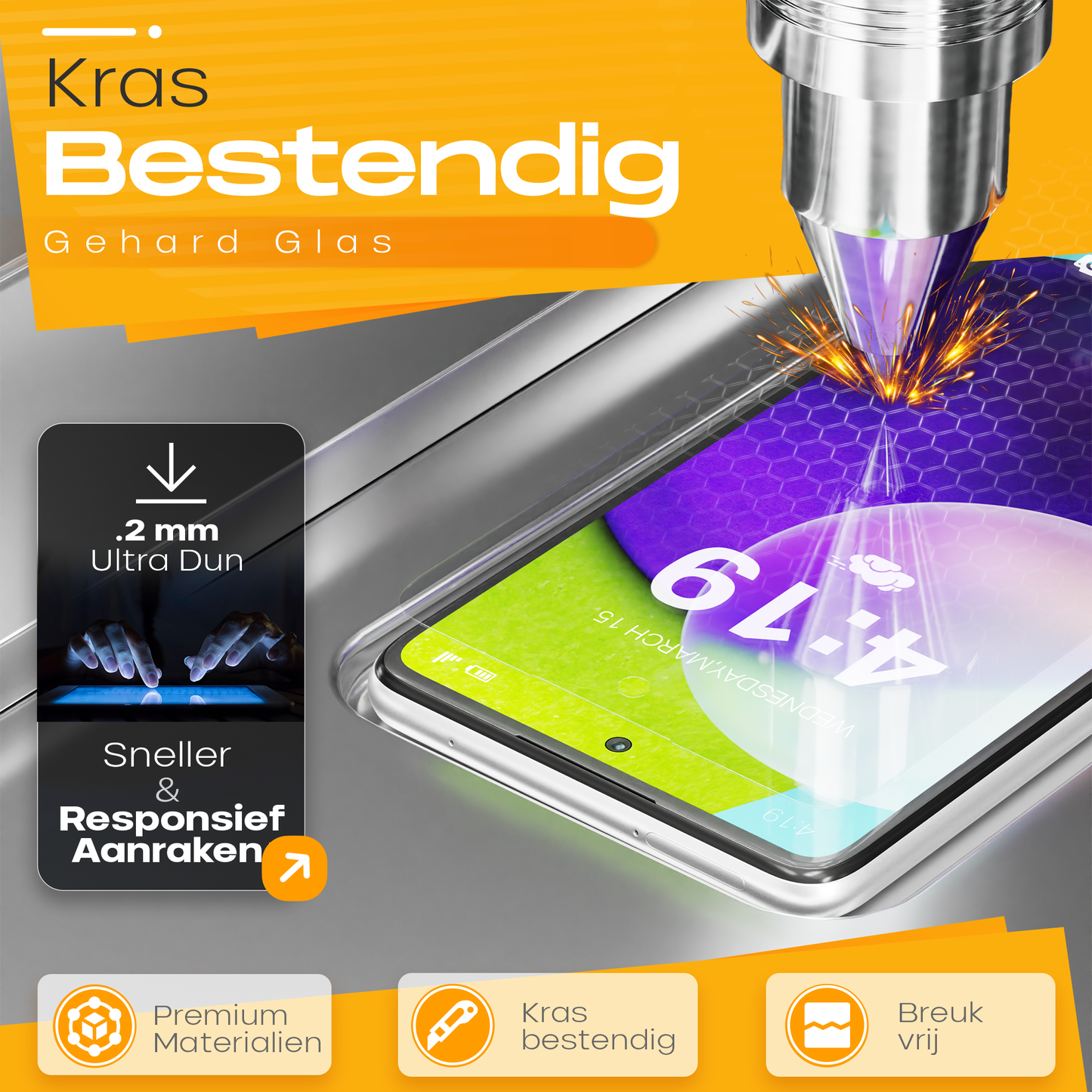 Solutionss4 Screenprotector voor Samsung Galaxy A52 – Case Vriendelijk