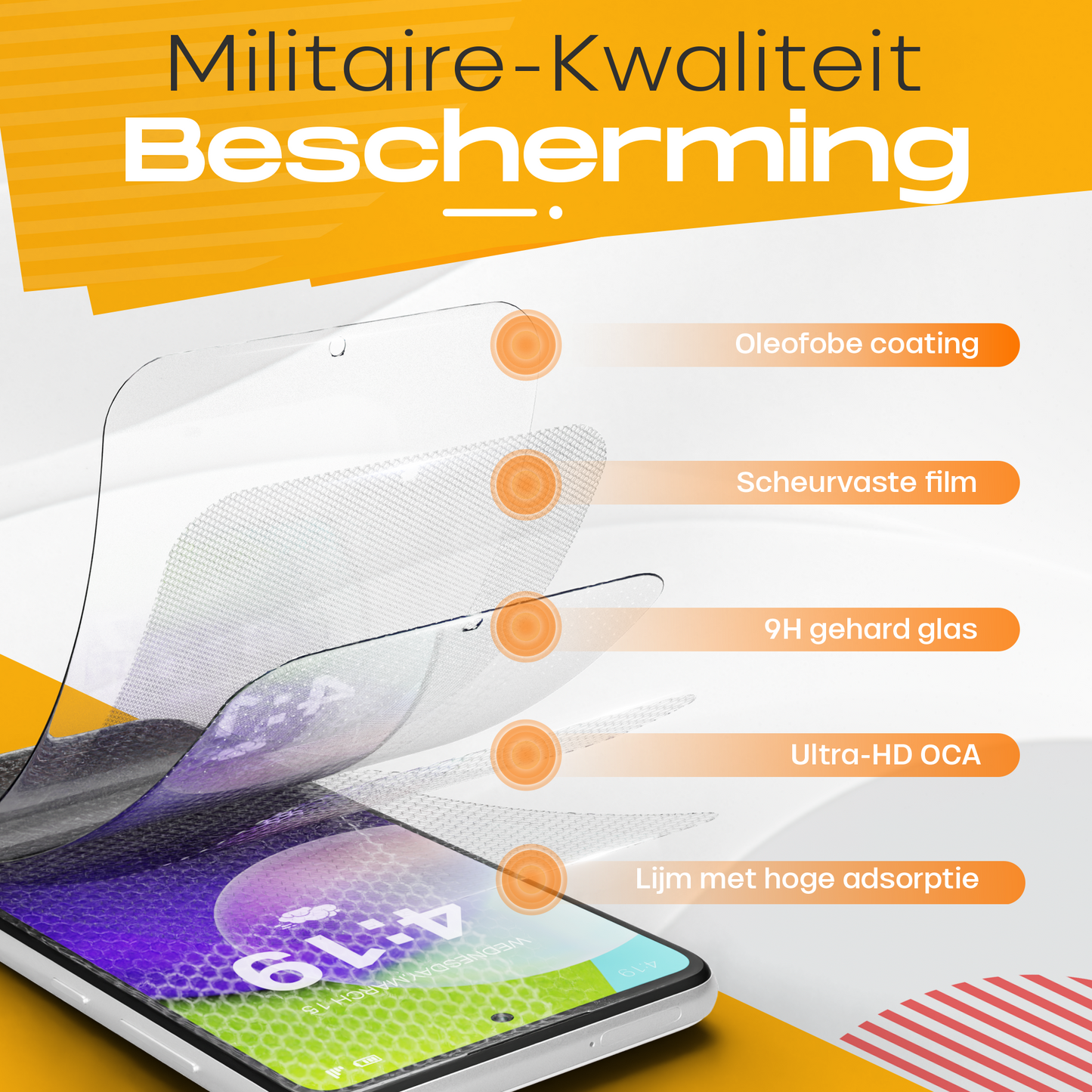 Solutionss4 Screenprotector voor Samsung Galaxy A52 – Case Vriendelijk