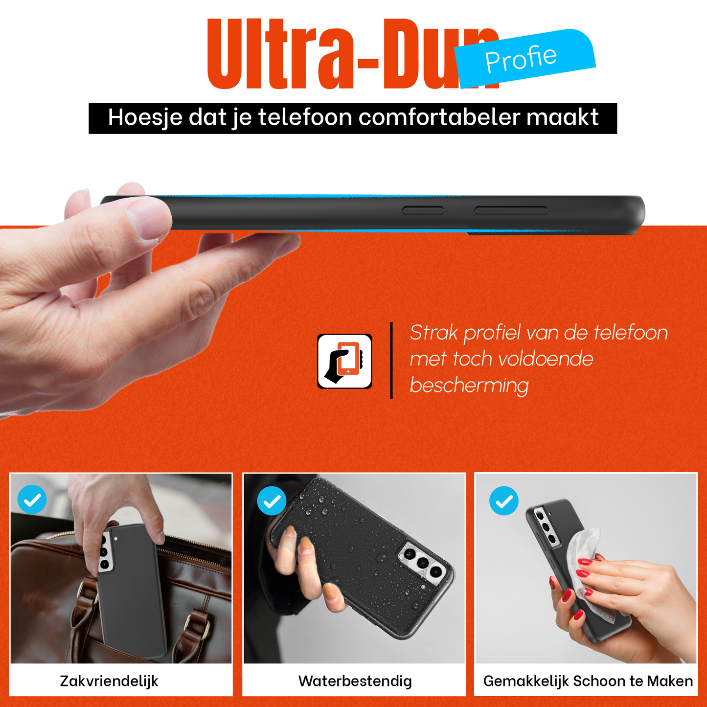 My Case Zwarte Siliconen Hoes voor Samsung Galaxy S22 – Slank Maar Beschermend