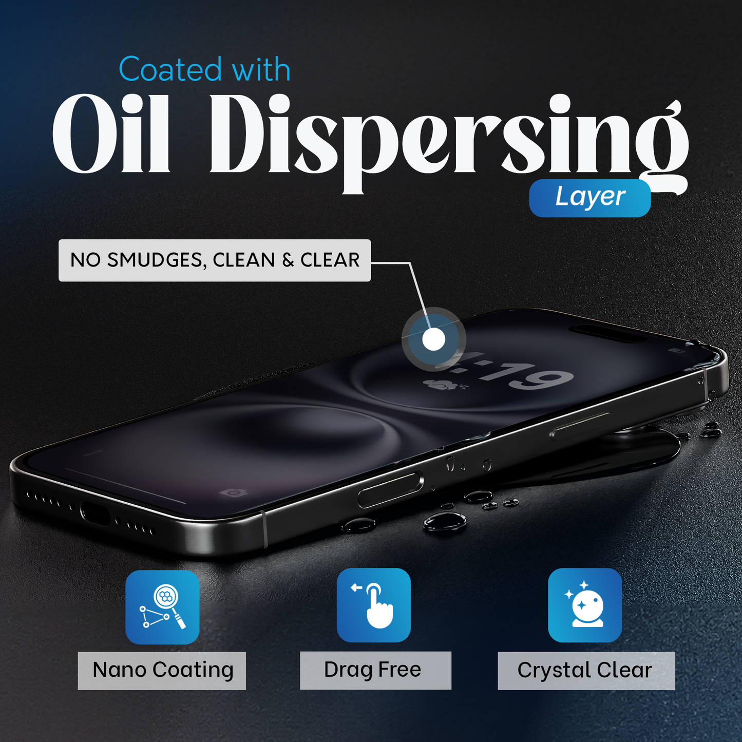 REOVO Privacy Screen Protector - Geschikt voor iPhone 16 Plus - Gorilla Glass Extra Hard - Installatie Tool
