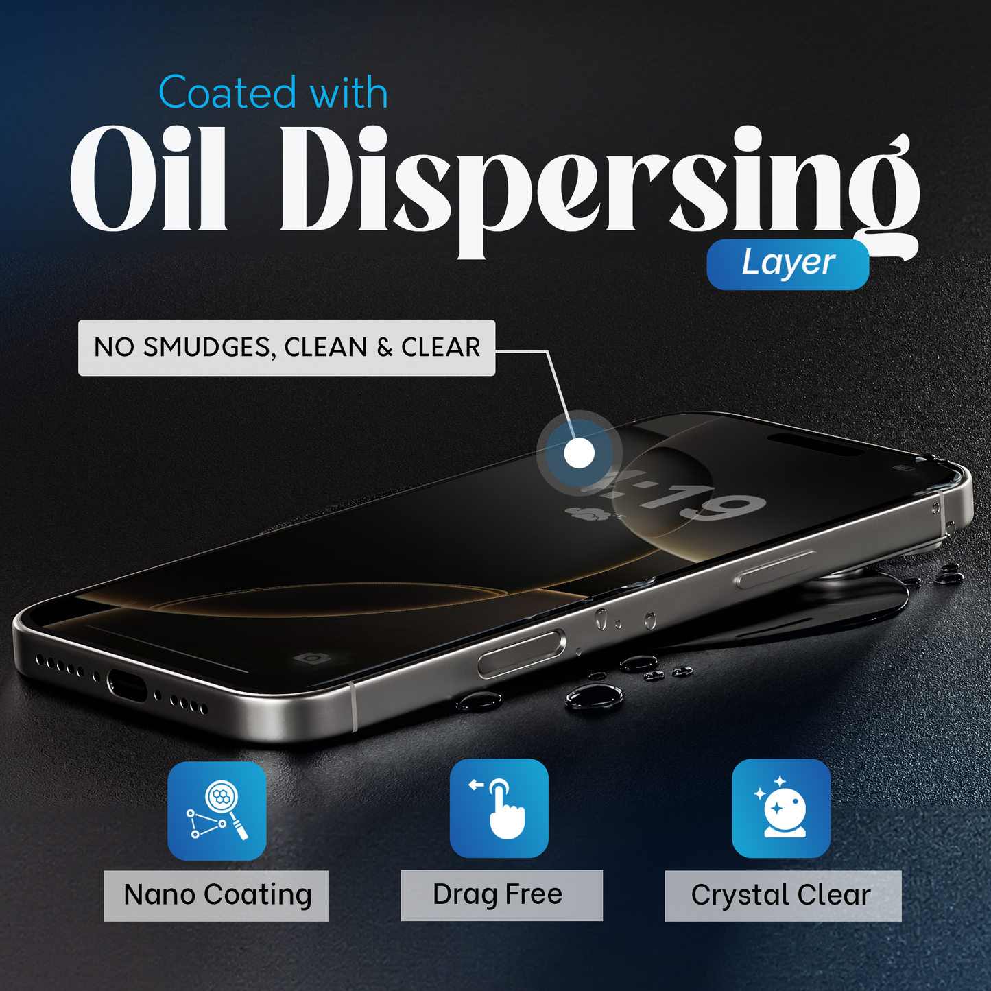 REOVO Privacy Screen Protector - Geschikt voor iPhone 16 Pro - Gorilla Glass Extra Hard - Installatie Tool