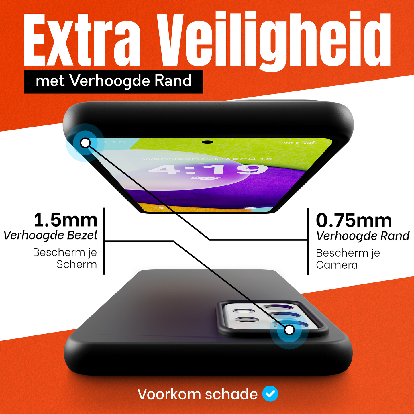 My Case Combo: Zwarte Siliconen Hoes met 2 Screenprotectors voor Samsung Galaxy A52 – Extra Veiligheid