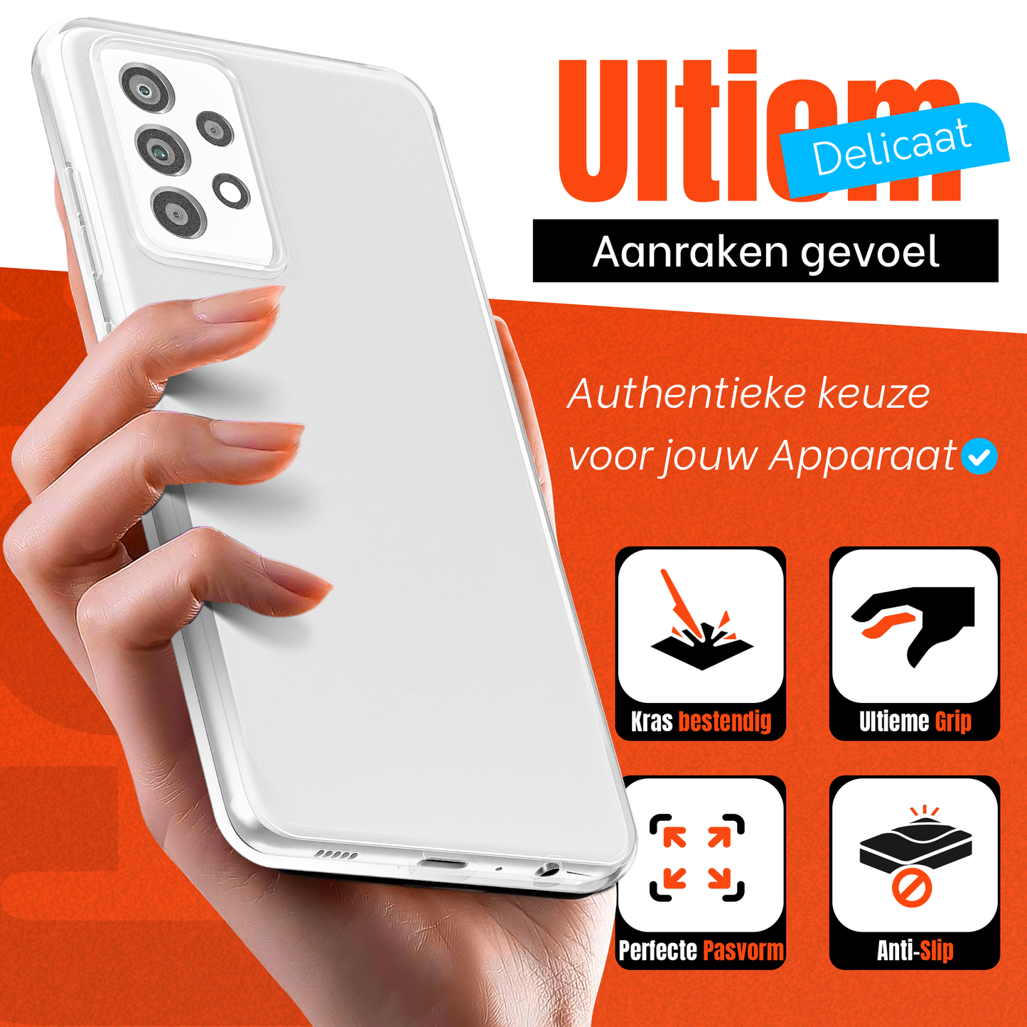 My Case Transparante Hoes voor Samsung Galaxy A52 – Langdurig Helder