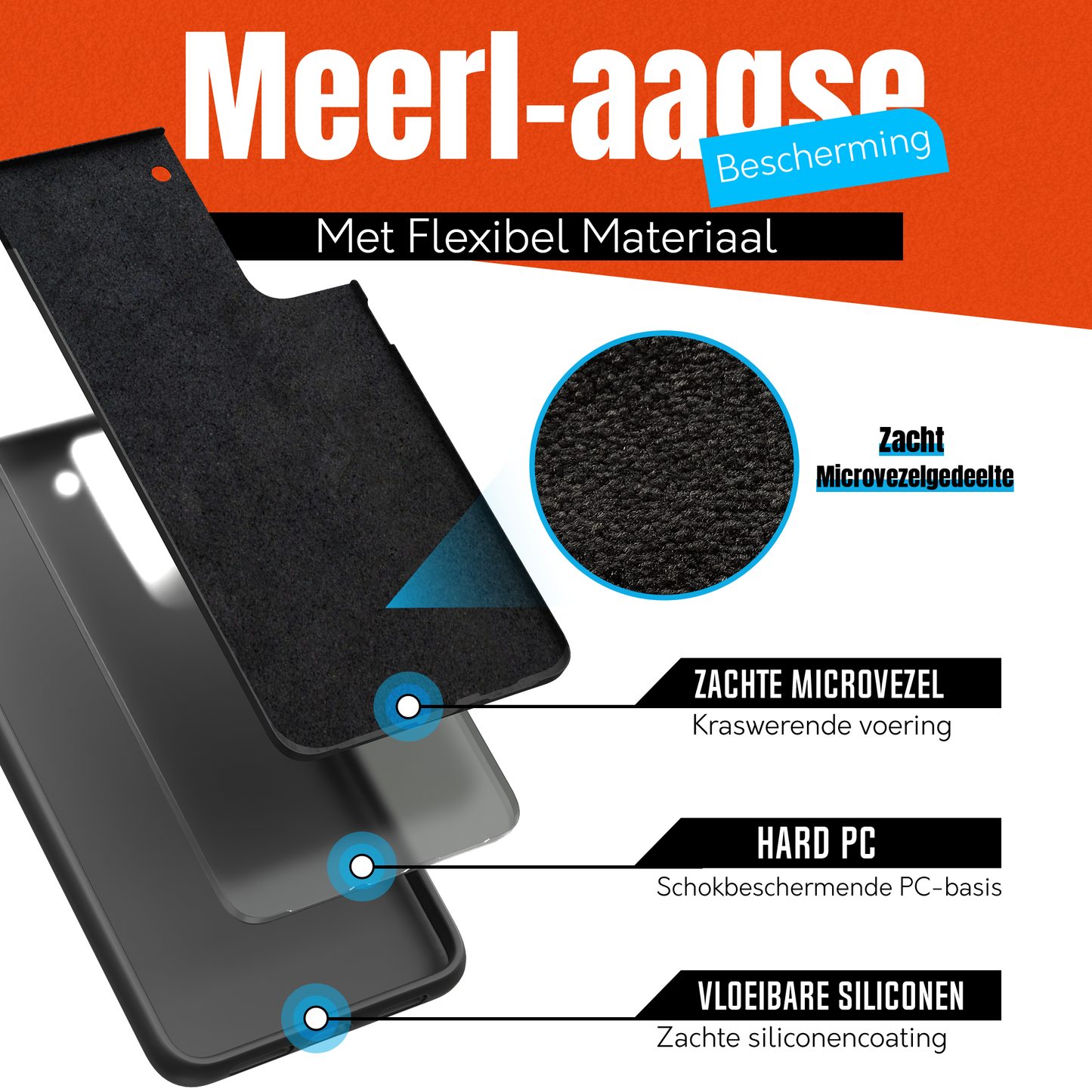 My Case Zwarte Siliconen Hoes voor Samsung Galaxy S22 – Slank Maar Beschermend