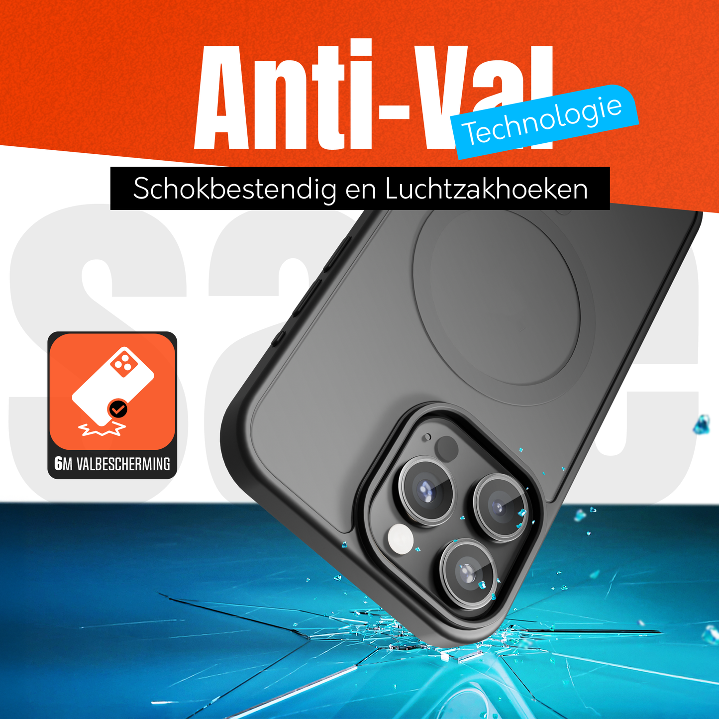 My Case Zwart MagSafe Hoesje geschikt voor iPhone 15 Pro Max – Slank, Sterk & MagSafe-Klaar