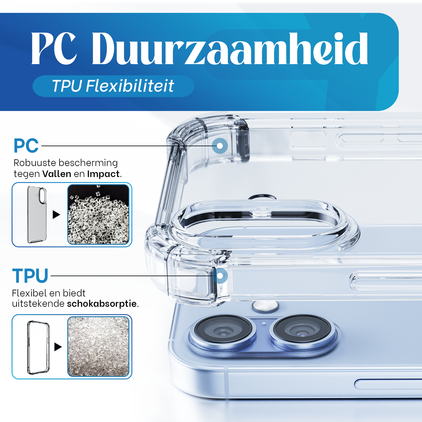 iPhone 17 hoesje Transparant shock proof