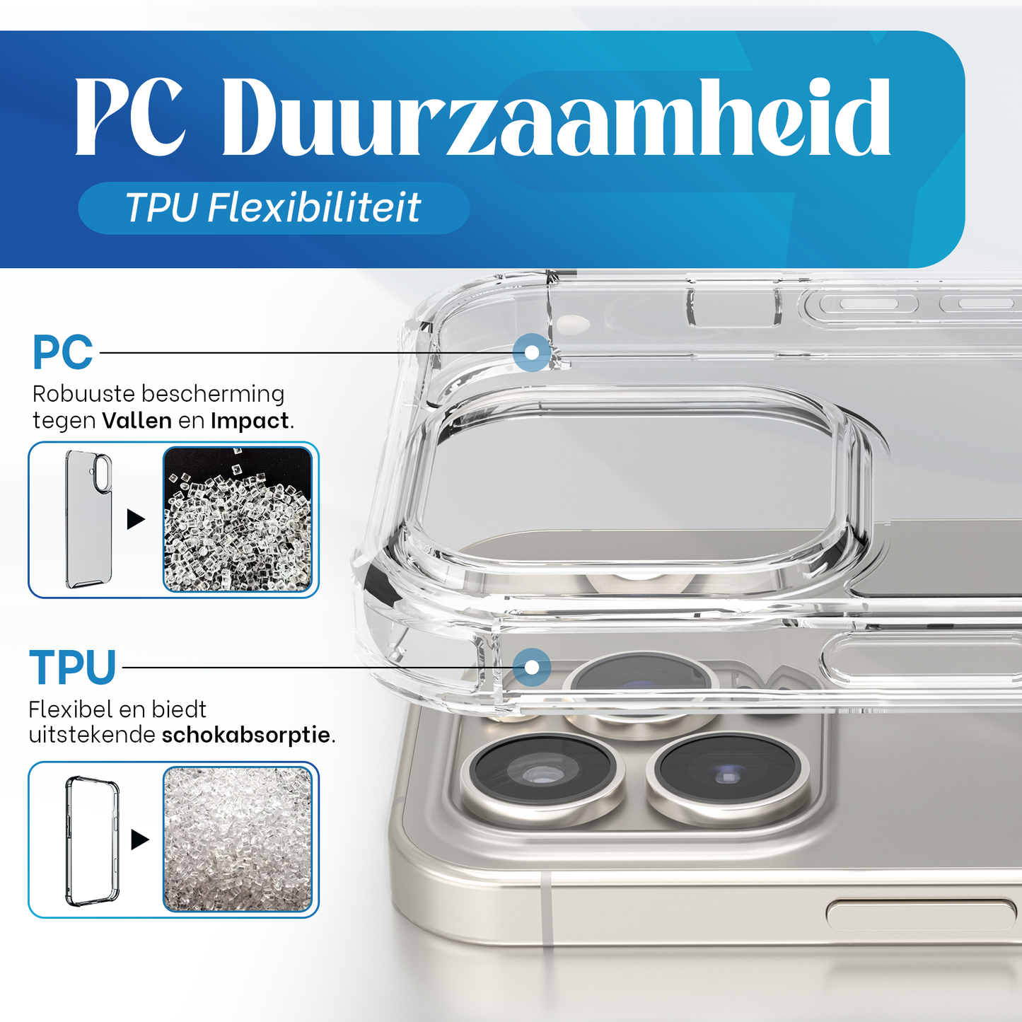 iTech Bumper Hoesje voor iPhone 15 Pro Max – Slank, Schokbestendig & Beschermend