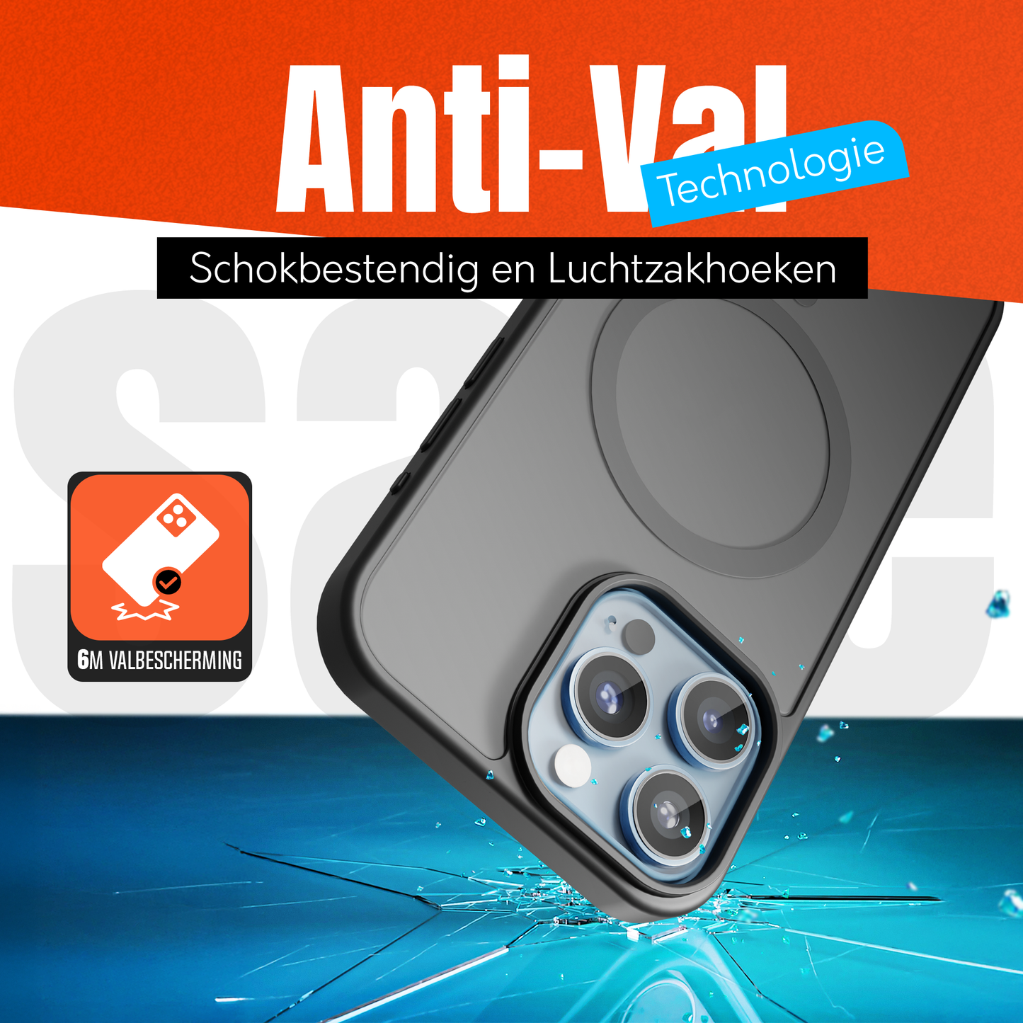 My Case Zwart MagSafe Hoesje geschikt voor iPhone 13 Pro – Slank, Sterk & MagSafe-Klaar