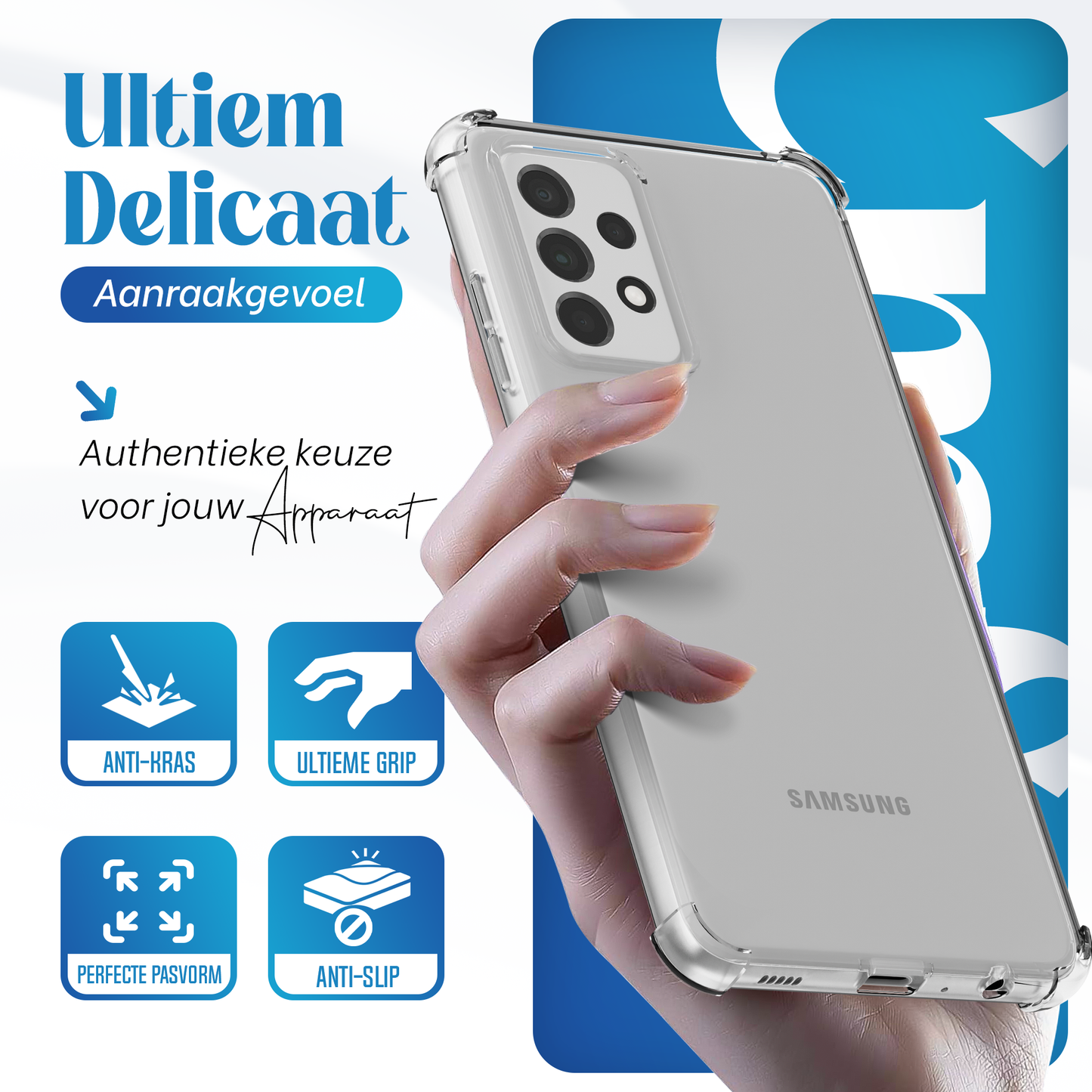 iTech Combo: 2 Screenprotectors & 1 Bumper Hoes voor Samsung Galaxy A52 – 3-in-1 Bescherming