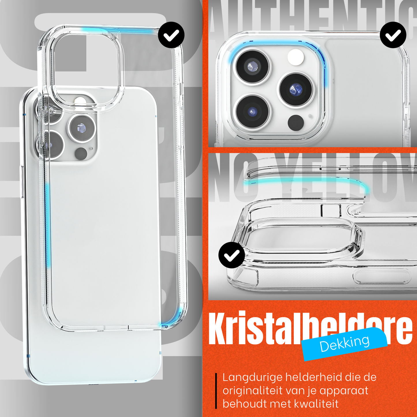 My Case Transparante Hoesje voor Apple iPhone 14 Pro Max – Langdurig Helder