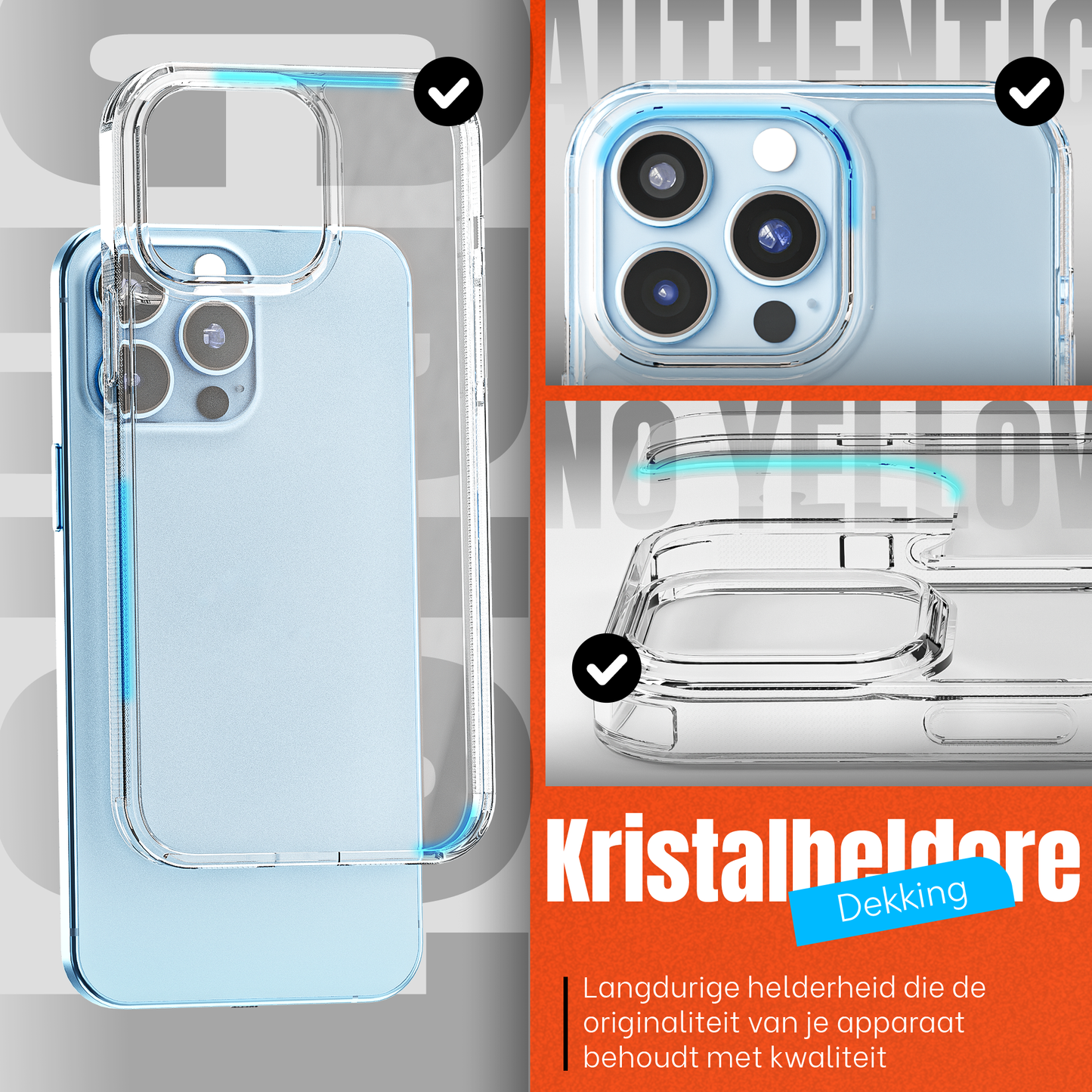 My Case Transparante Hoes voor iPhone 13 Pro – Langdurig Helder