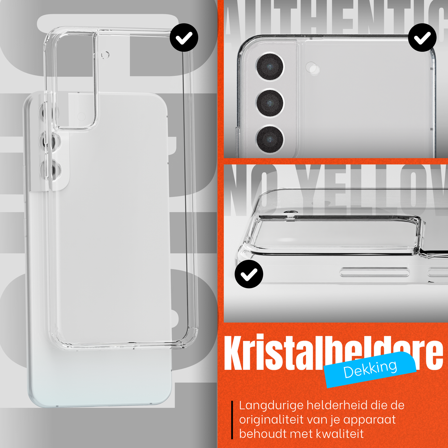 My Case Transparante Hoes voor Samsung Galaxy S22 – Langdurig Helder