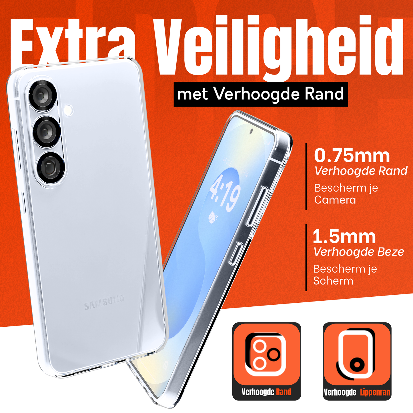 My Case Transparante Hoes voor Samsung Galaxy S25 – Langdurig Helder