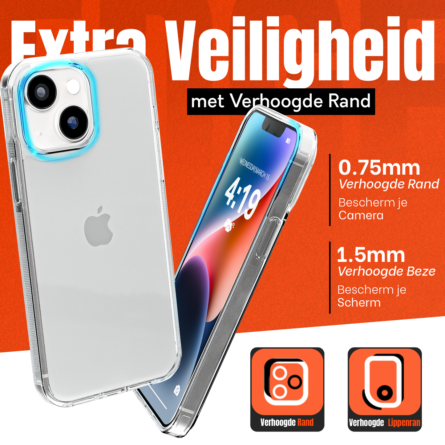 My Case Transparante Hoesje voor Apple iPhone 13/14 – Langdurig Helder