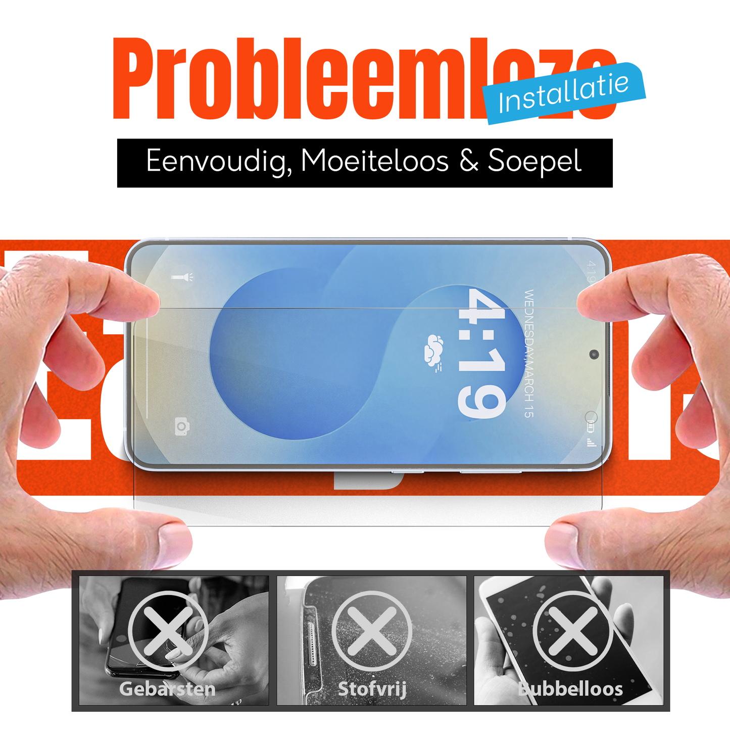 Samsung S25 Plus Hoesje Transparant + 2x Screenprotector – Shockproof Beschermglas Set