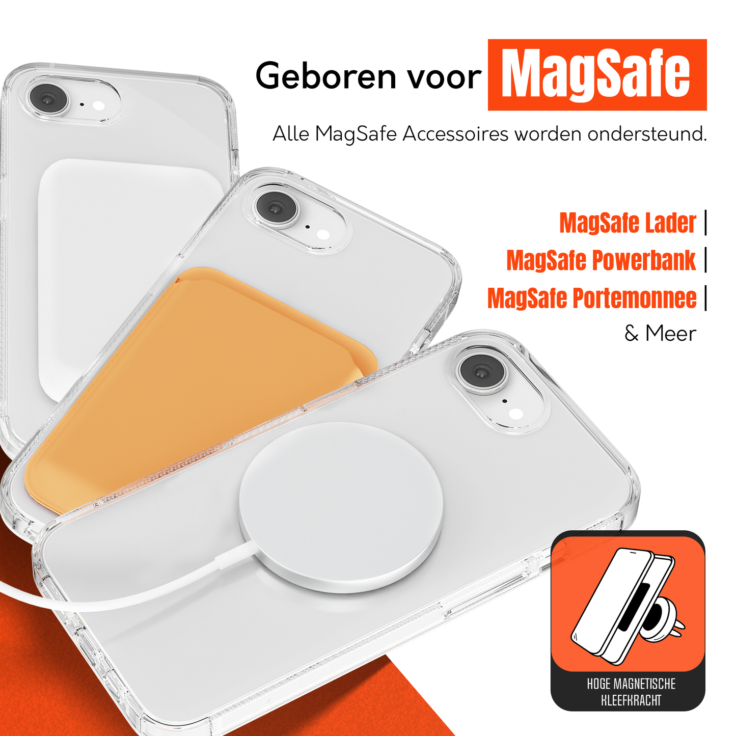 My Case Transparant MagSafe Hoesje voor iPhone 16e – Slank, Sterk & MagSafe-Klaar