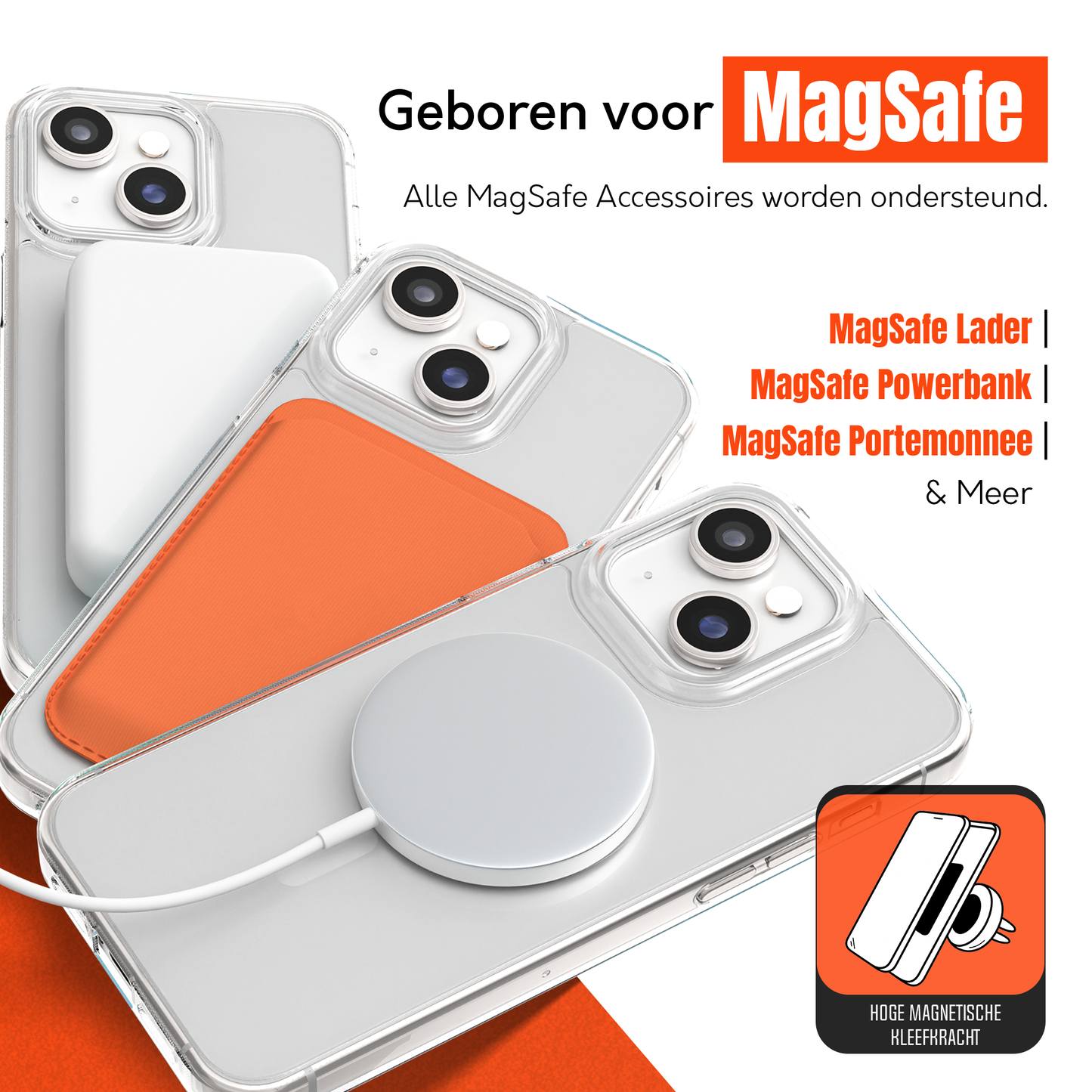 My Case Transparant MagSafe Hoesje voor iPhone 13 – Slank, Sterk & MagSafe-Klaar