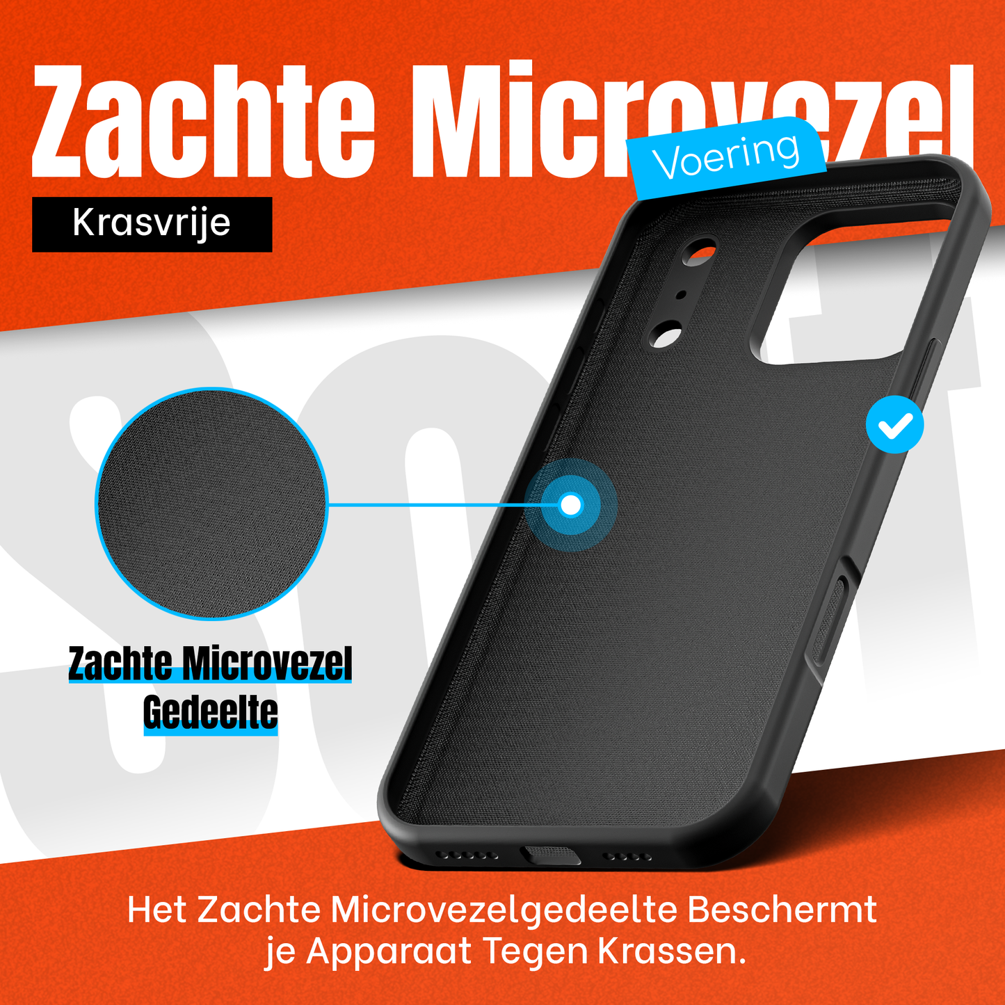 iPhone 17 Pro Hoesje Zwart - screen protector