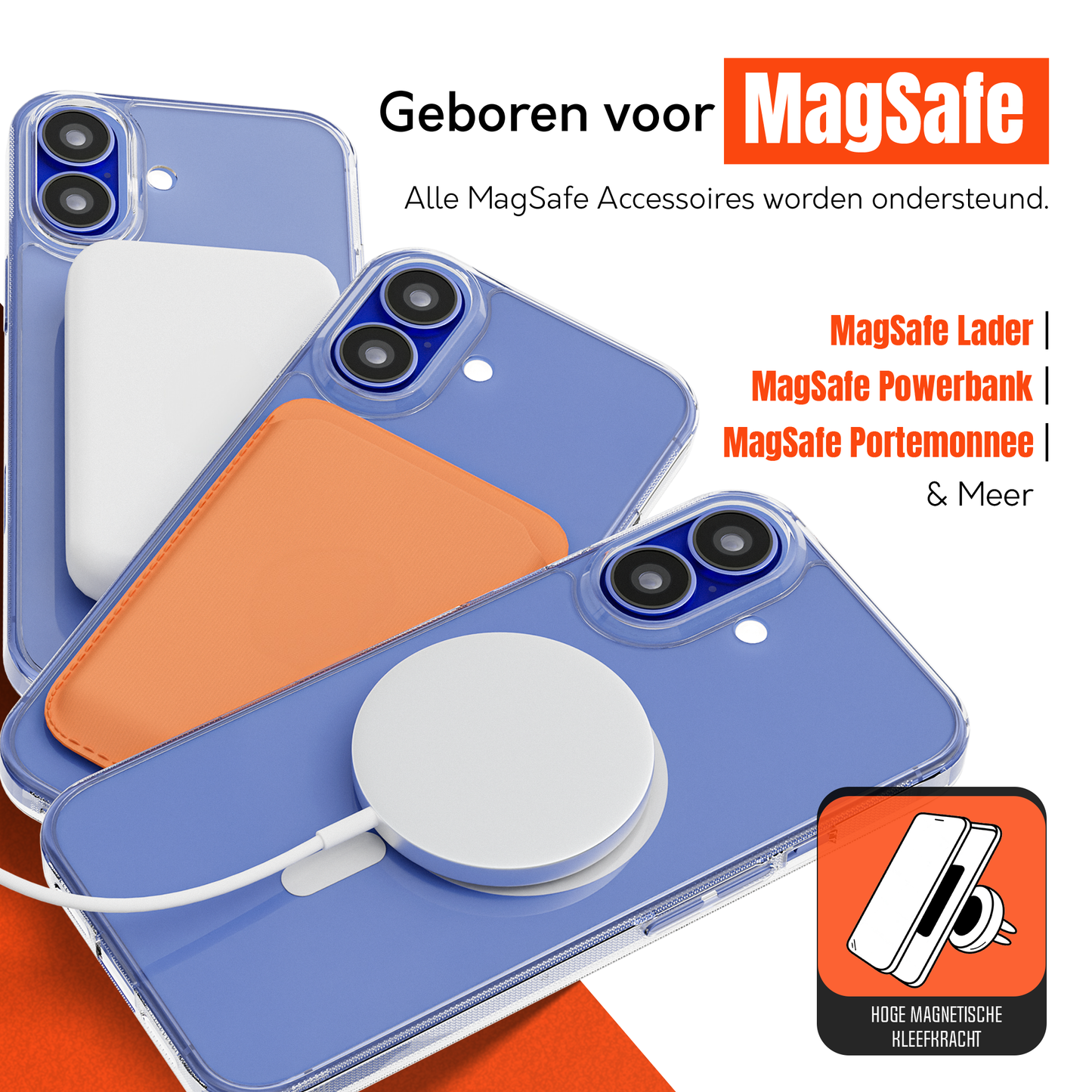 My Case Transparant MagSafe Hoesje voor iPhone 16 – Slank, Sterk & MagSafe-Klaar