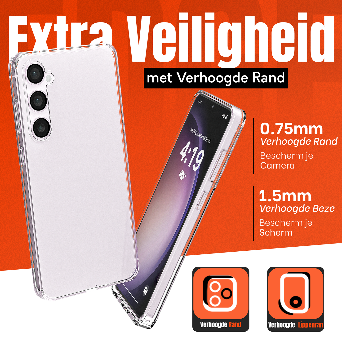 My Case Transparante Hoes voor Samsung Galaxy S23 – Langdurig Helder