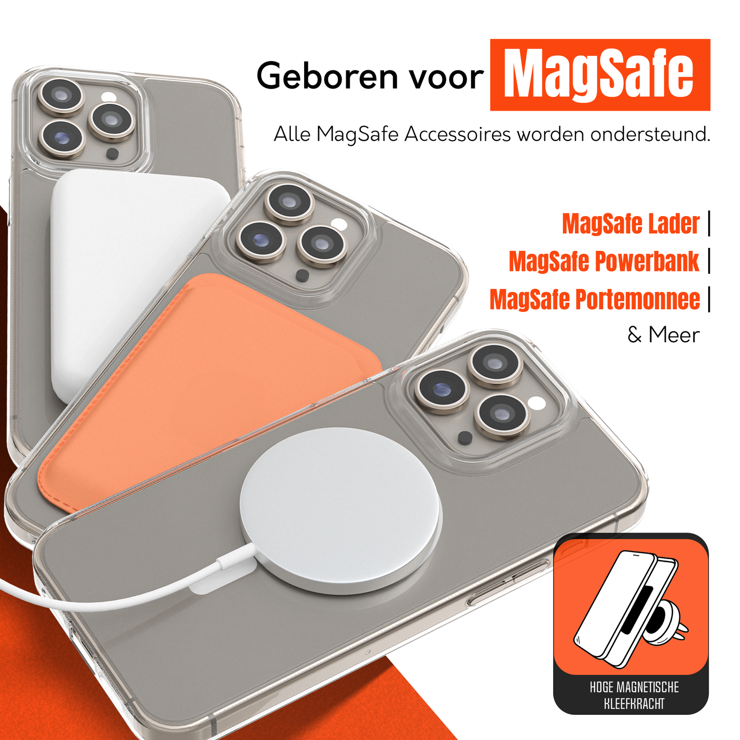 My Case Transparant MagSafe Hoesje voor iPhone 15 Pro – Slank, Sterk & MagSafe-Klaar